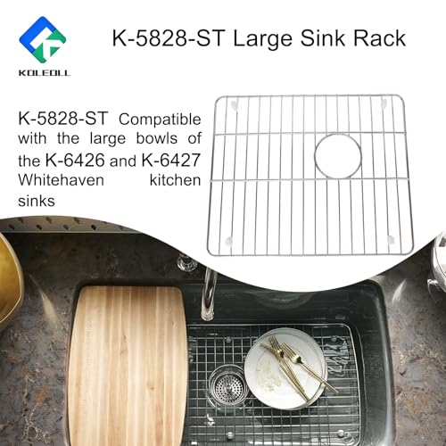 K-5828-ST Large Sink Rack Fit for Kohler Whitehaven Kichen Sink K-6426 K-6427, Large Sink, Stainless Steel
