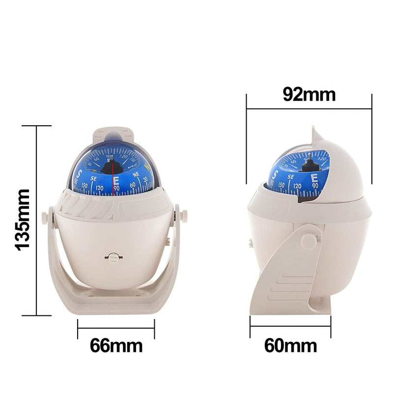 Marine Compass for Boat LED Light Navigation Pivoting Electronic Automotive High Precision Compass for Sailing Boat Car Truck Blue