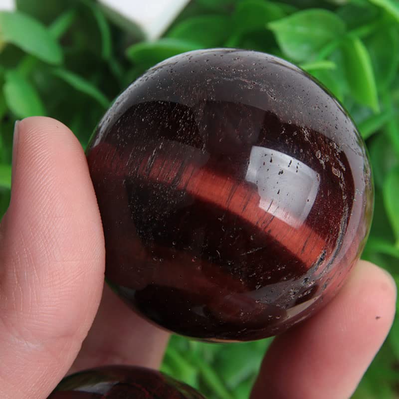 Acxico 1Pcs Red Tiger's Eye Jasper Quartz Sphere Crystal Ball Healing 35-40mm