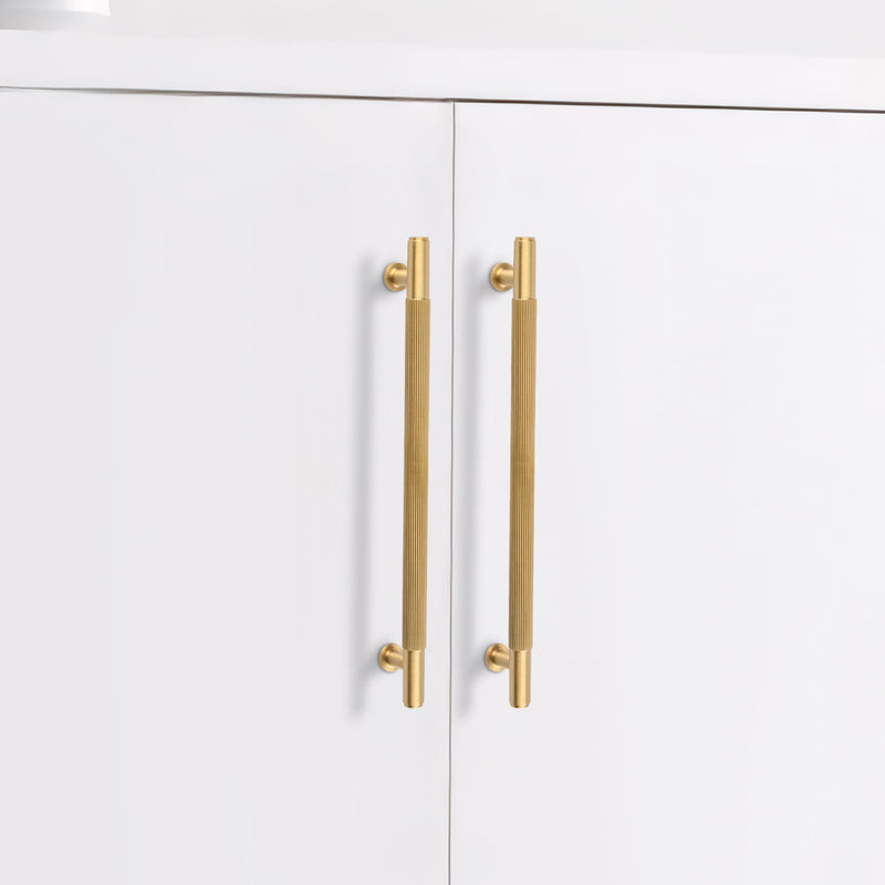 SALISENG Solid Brass Kitchen Cabinet Pulls,7-1/2 Inch Brushed Matt Gold Dresser Drawer Handles, Modern Furniture Hardware Door Pulls for Cupborard Wardrobe Closet Vanity 7-1/2 Inch Hole Centers Brushed Gold 2