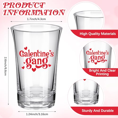 Qinyoung 24 Pcs Galentines Day Shot Glasses Cups Gang Gift Bulk
