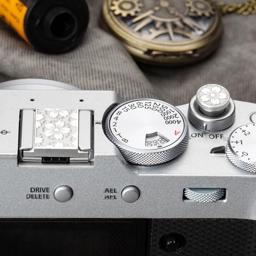 Floral Pattern Hot Shoe Cover Shutter Button for Fuji X100VI XT30III button and cover
