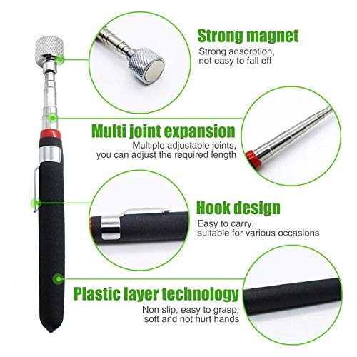 [Australia - AusPower] - Telescopic Magnet, Magnetic Pick Up Tool 4 Pack, Magnetic Retrieval Tool, Magnet Stick (1.5LB 3LB 10LB 15LB) by QPEY Auto 