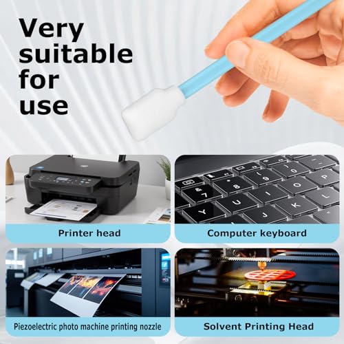 Foam Cleaning Swab Sticks, Dust-Free Cleaning Sponge Tip Swabs Printer Heads, Scanners, Camera Lenses, Chip Hard Disk Industries, Optical Lenses and Optical Equipment (200) 200