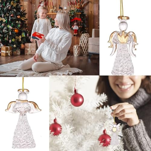 Christmas Angel Ornaments Set, 12PCS Crystal Ornaments for Christmas Tree