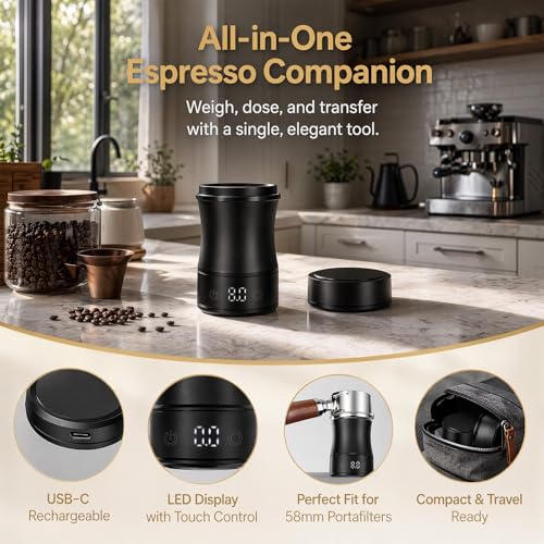 Digital Coffee Scales with Timer, Auto Off Rechargeable Espresso Scale