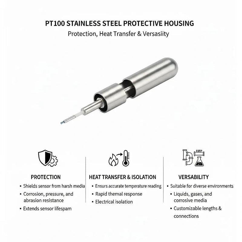 [Australia - AusPower] - 100PCS Stainless Steel Housing for PT100 DS18B20 Temperature Sensor,6x50mm Blind Pipe Sleeve, Closed-End Temperature Probe Casing,6 * 50mm Small Steel Tube JEBHANN 6x50mm 