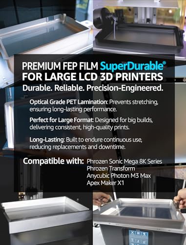 SuperDurable 5x Tougher FEP Release Film, Korea (280mm x 200mm x 5pcs) 5 280mm x 200mm