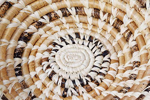 Tembo Crafts Africa - Handmade Basket Uganda - Made of Sisal & Banana Fiber - 8 Inches Diameter - Natural Colors, SRB105