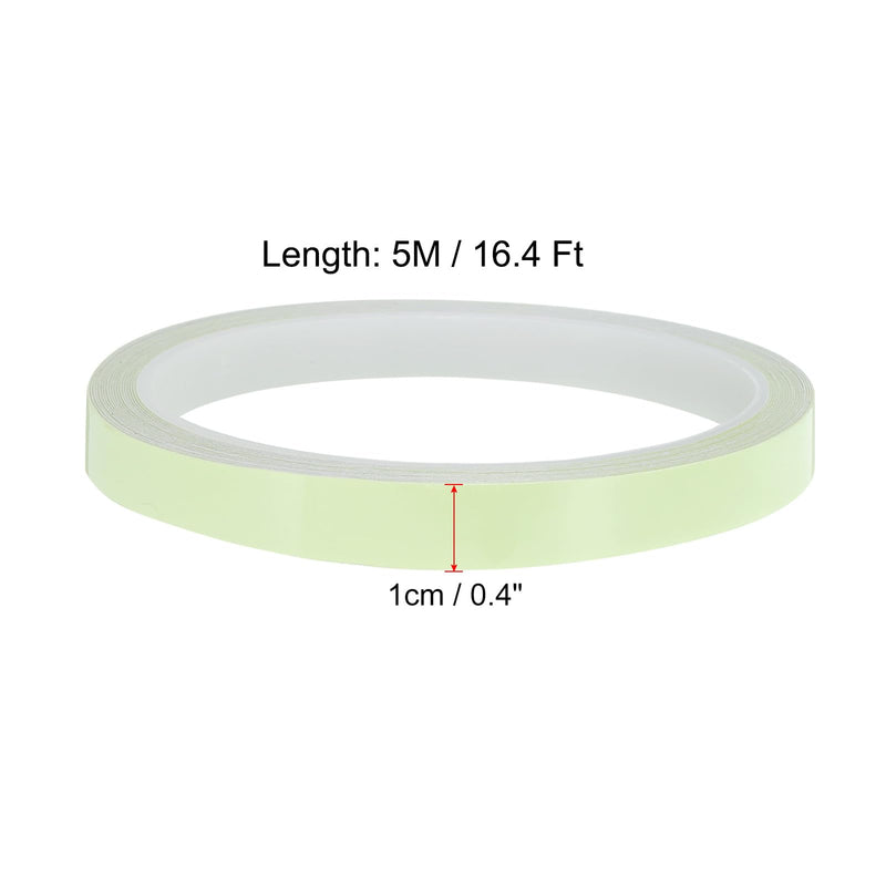 PATIKIL 0.4" x 16.4Ft Glow in The Dark Tape, Neon Luminous Reflective Waterproof Stickers PVC Warning Tape Self Adhesive for Stairs Tread Step Indoor Outdoor, Fluorescent Green 1