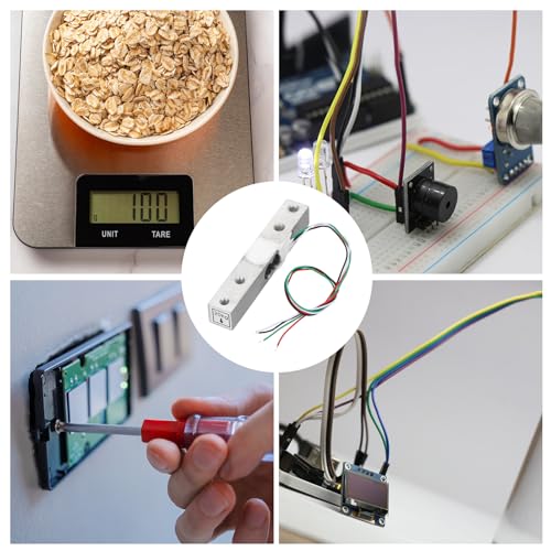 QUARKZMAN Set of 3 Digital Load Cells 20 kg + HX711 Module Weighing Sensor 24 Bit Precision A/D Dual Channel 16 x 24 mm for DIY Portable Electronic Kitchen Scales Kit | Precision, A/D Dual-Channel, 16x24mm, For DIY Portable Electronic Kitchen Scales Kit