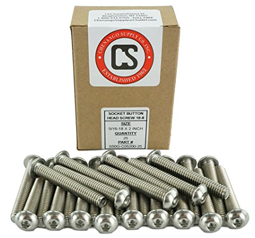 Chenango Supply 5/16-18 x 2-inch stainless steel socket button head cap screws