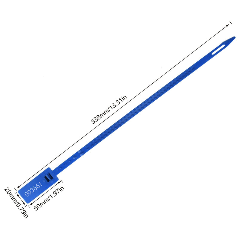 Heavy Duty Plastic Security Seal - Self Locking, Tamper Evident, Truck Trailer Seals (337 mm, Blue, 100 PCS)