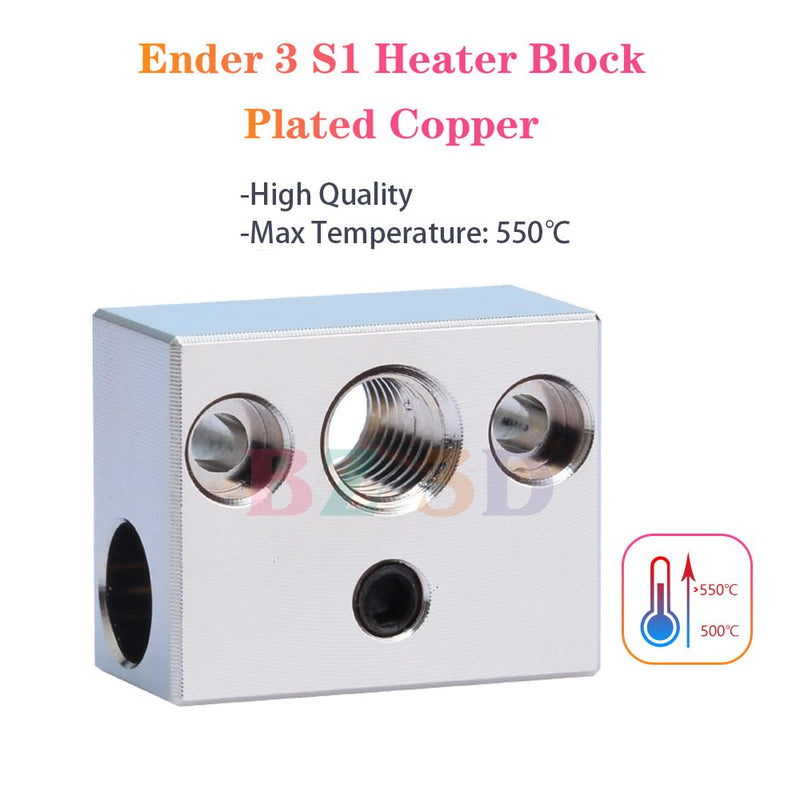 Sprite Extruder/Pro Upgrade Hotend Kit,Ender 3 S1 Plated Copper Heater Block,Nozzle 0.4,Bi-Metal Heatbreak for Ender 3 S1,Ender 3 S1 Pro,Ender 3 S1 Plus,CR10 Smart Pro,300℃ Plated Copper Kit