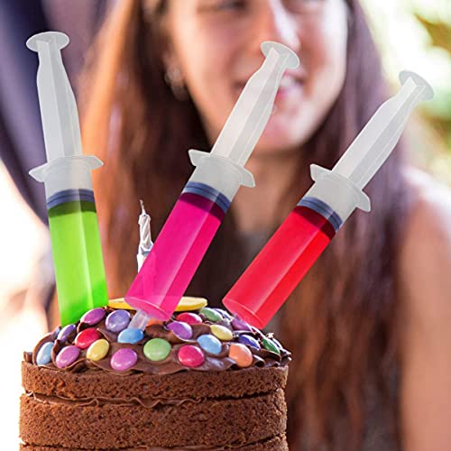 BESTONZON 25 Pack Jello Shot Syringes - 2 OZ Food Grade Party Syringe with 30 Caps - Durable Reusable for Birthday and Other Parties