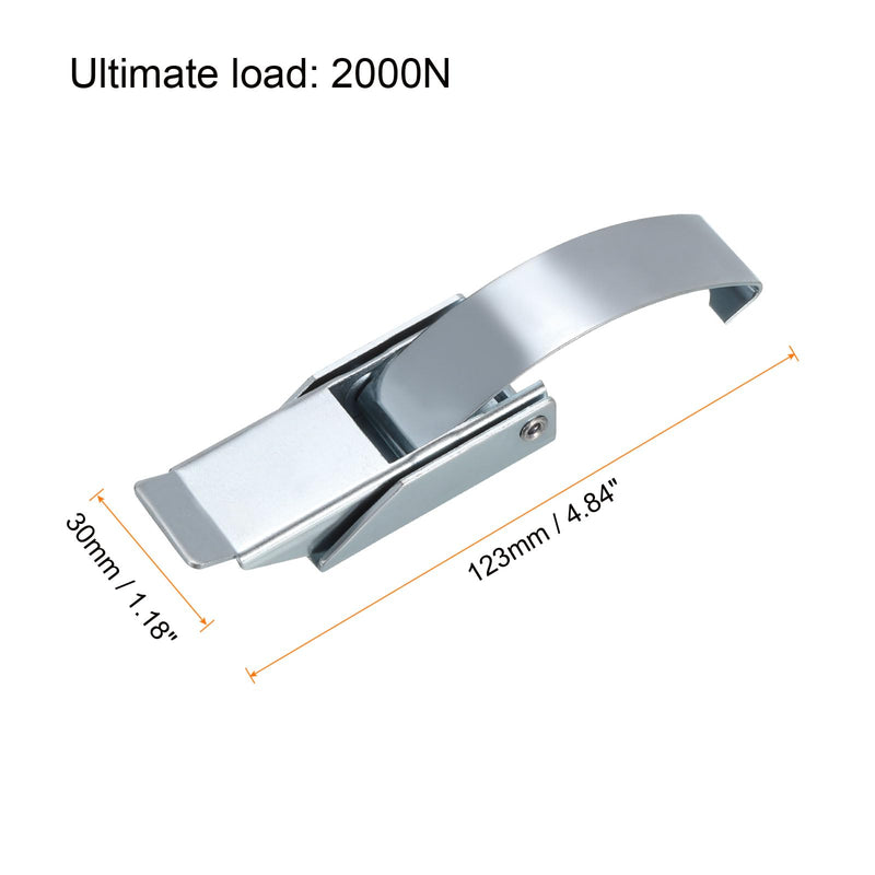 [Australia - AusPower] - uxcell 2Pcs Draw Toggle Latch 4.84-inch SUS304 Stainless Steel Spring Loaded Toggle Catch Hasp Clamp Clip with Spring-Steel Hook - Silver 