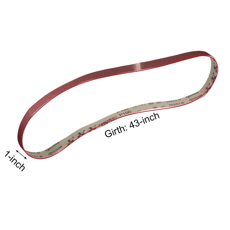 [Australia - AusPower] - uxcell 1" x 42" 100 Grit Sanding Belt Aluminum Oxide Sandpaper Belts for Portable Strip Sander Wood Finishing Metal Drywall Polishing Sharpening Abrasive Paper 3pcs 