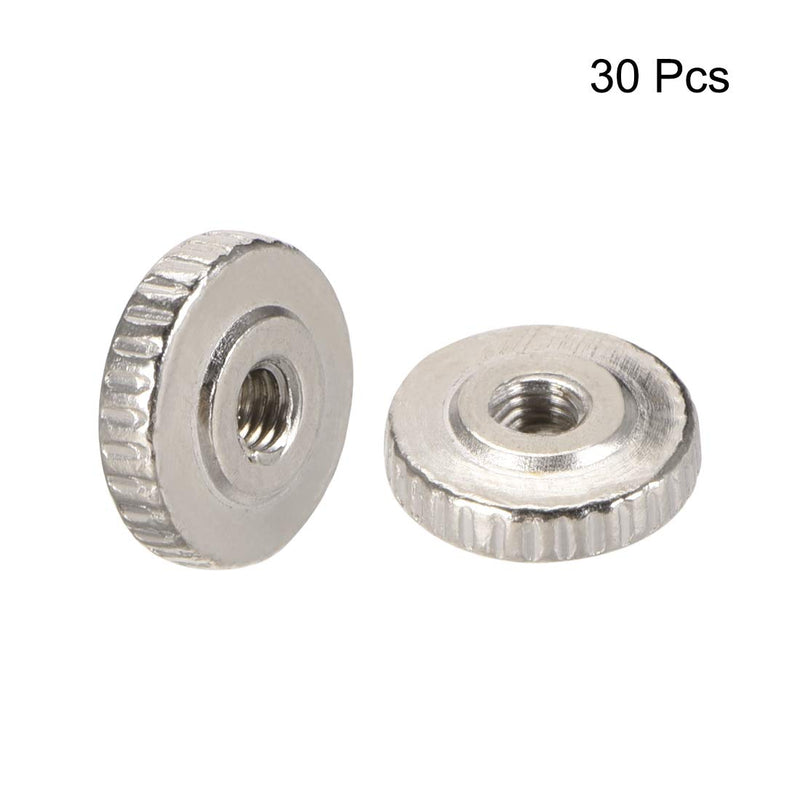 [Australia - AusPower] - uxcell Round Knurled Thumb Nuts Conector Lock Adjusting nuts, M3 Female Threaded Thin Type, Nickel Plated, Pack of 30 
