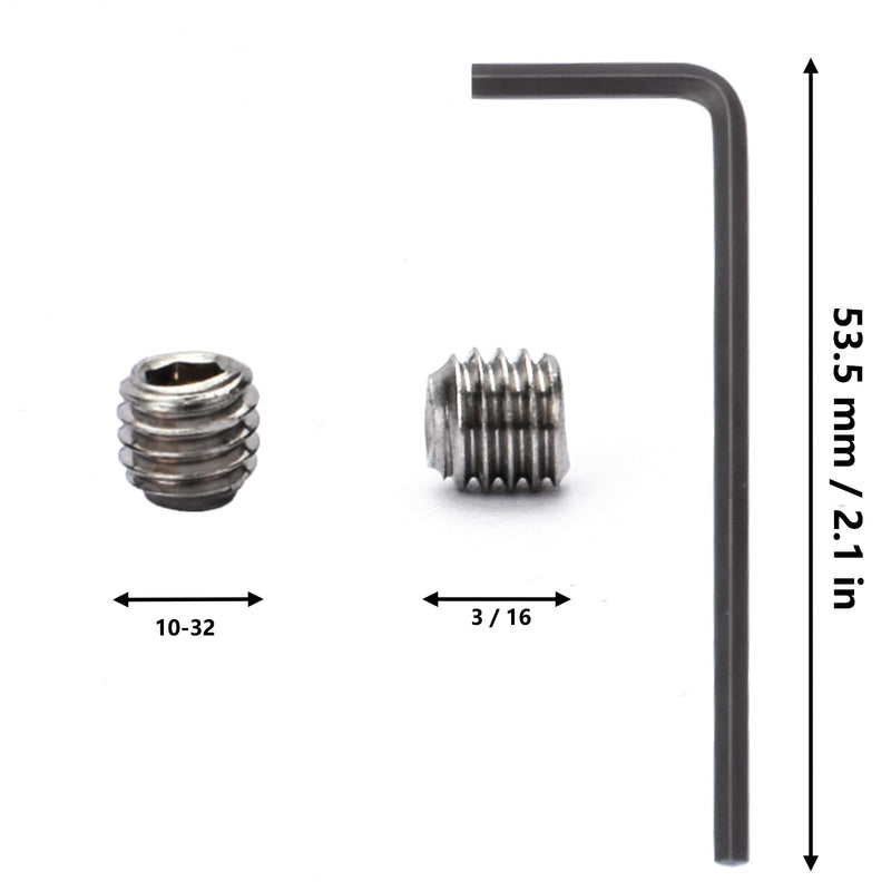 [Australia - AusPower] - 10-32 x 3/16" Socket Set Screws 30Pcs Allen Head Hex Socket Set Screws Stainless Steel Cup Point Hexagon Allen Screws with Hex Key Wrench 