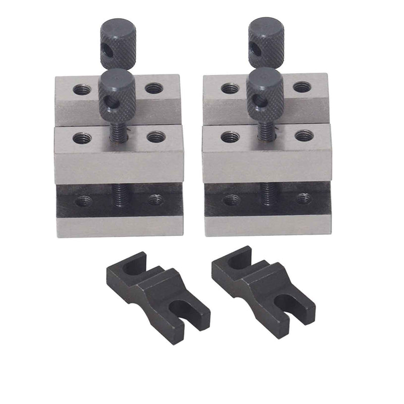 [Australia - AusPower] - 1-3/8 x 1-3/8 x 1-3/16 Inch V-Block and Clamp Multi-Use Hardened Steel Machinist Set 