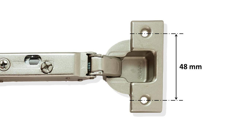 GRASS Tiomos 6067 S 110° Furniture Hinge with Damping (3 Drilling Patterns to Choose from) Hinge (Drilling Distance 48 mm, 6067 S), Includes Straight Mounting Plate