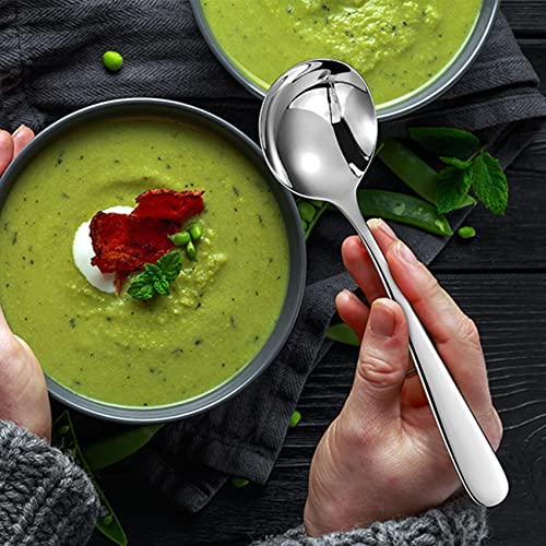 KEAWELL Premium Louise 8-Piece 7-Inch 18/10 Stainless Steel Soup Spoons (8)