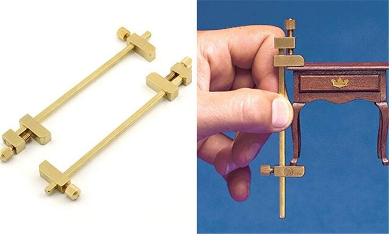 [Australia - AusPower] - Chiloskit Miniature Solid Brass Rod Clamps Woodworking Clamps with Knurled Tightening Screws (180mm) 180mm(7'') 
