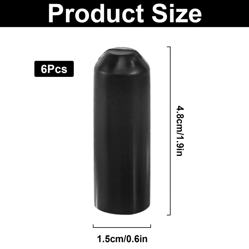 [Australia - AusPower] - Pack of 6 Heat Shrink Caps 15 x 45 mm Heat Shrink End Cap Heat Shrink Tube Caps Waterproof Electrical Wire Wrapping Plastic Caps for Pipes Pipe Cap for Insulating Cable Ends 