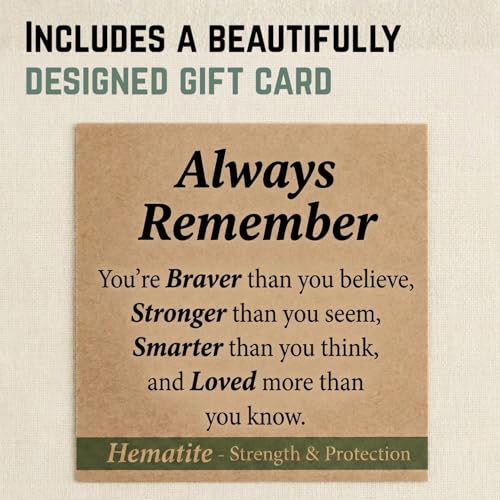 Hematite Bracelet for Men & Women - Arrow Shaped Natural Healing Stone Bracelet for Grounding, Focus & Positive Energy, (8.3"-11.3") Adjustable Stretch Cord Design & Comes with a Message Gift Card