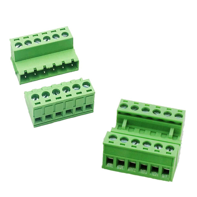 [Australia - AusPower] - 5Pcs 6-Pin 300V 10A 5.08mm Pitch PCB Mount Screw Terminal Block Connector for 28-12AWG Cable 5.08mm-6-Pin 