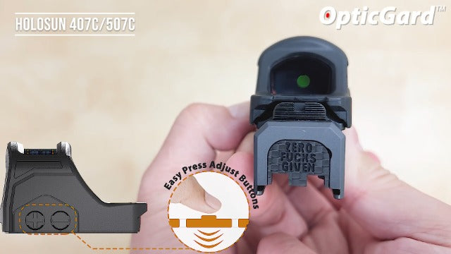 OpticGard Scope Cover Compatible with Holosun 507C 407C Protect Your Optic While in Action from Stray Casing and Drops Easy Snap On Includes a Detachable Lens Cover for Protection Gunmetal