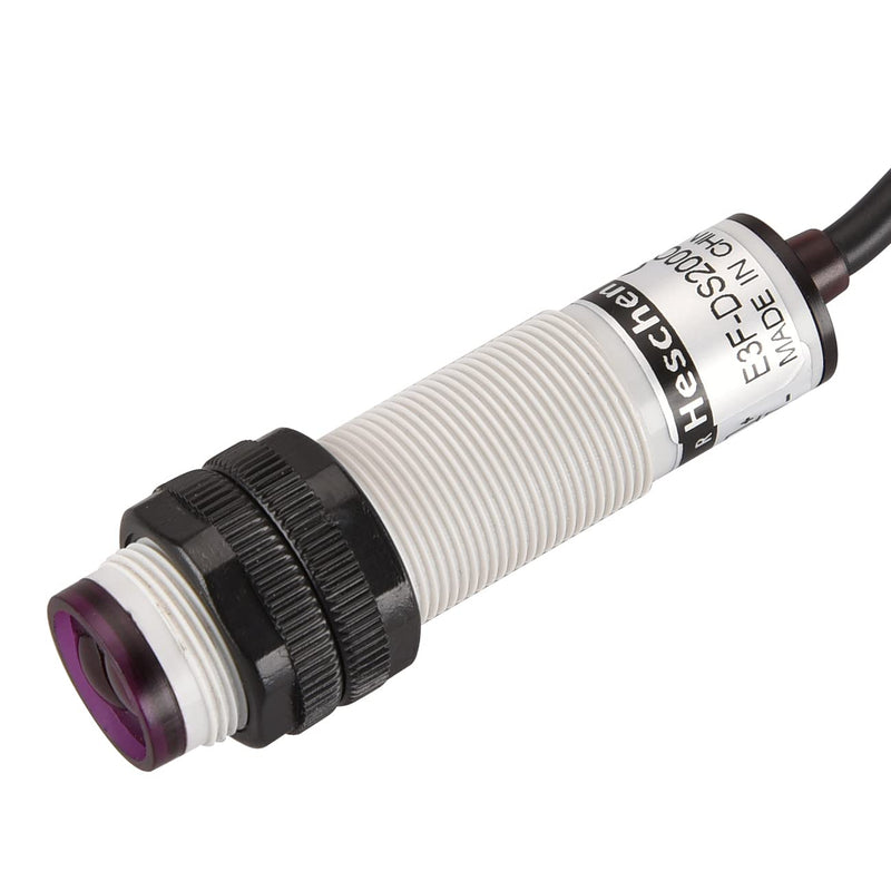 [Australia - AusPower] - Heschen M18 Column Infrared Photoelectric Proximity Switch, Diffuse Reflection Type, E3F-DS200C3, Detection Distance 10-200CM, 10-30VDC 200mA, NPN NO+NC, 4 Wire 