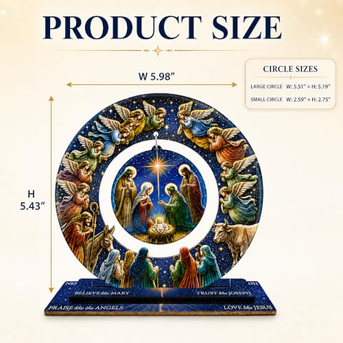 Nativity Scene Christmas Decor, Acrylic Christian Gift for Women