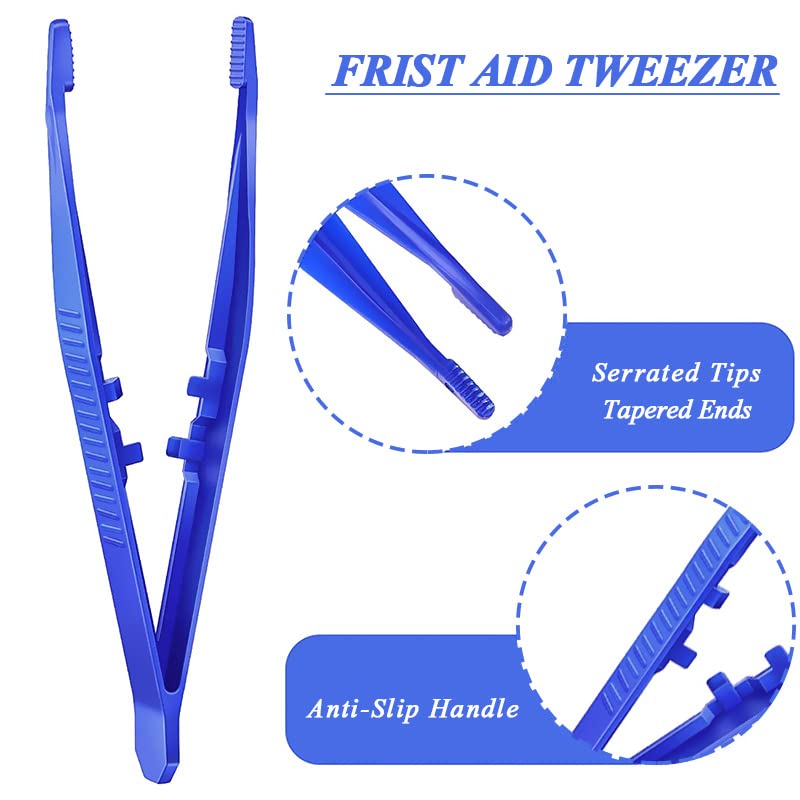 [Australia - AusPower] - First Aid Tweezers, Plastic Tweezers, Disposable Forceps for Medical, Crafts, Dressing, Gauze, Lab, School, Elementary Science 30 PACK Blue 