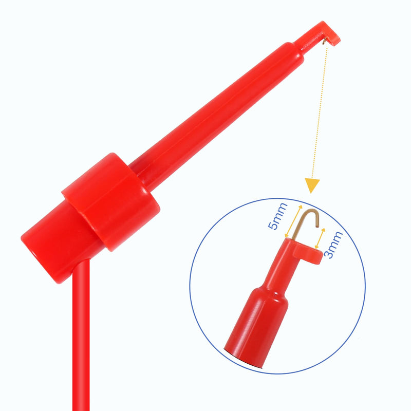 [Australia - AusPower] - Multimeter Test Lead Set, 5PCS Stackable 4MM Banana Plug to Test Hook, Flexible Testing Cable Wires 500V 5A for Multimeter Electrical Testing, 3.3FT/1M 