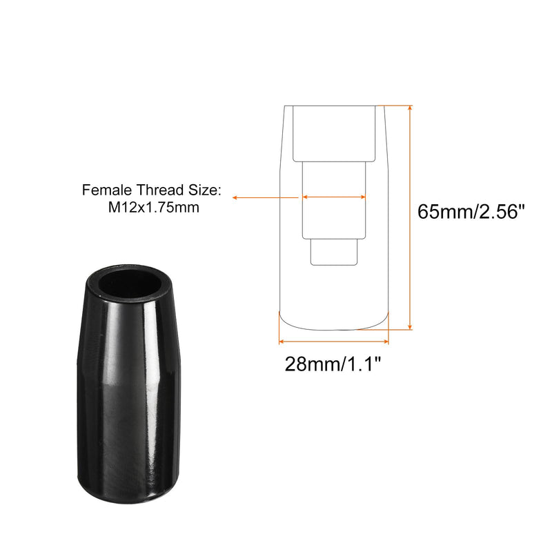 [Australia - AusPower] - Revolving Handle Grip, 4Pcs M12x65mm Female Thread Phenolic Handle Tapered Handle Insert Machine Handle for Industry Lathe Milling Replacement Parts 4 