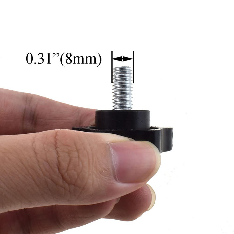 [Australia - AusPower] - HAHIYO Hex Handle Threaded Knobs Star Bump Shape M8 16mm Screw Length 38mm Head Diameter Clamping Handgrip Nut Screw Combined Tightly Solid Plum No Tool Needed for Table Stand Deck Plastic 2pcs M8x16#38-2Pcs 