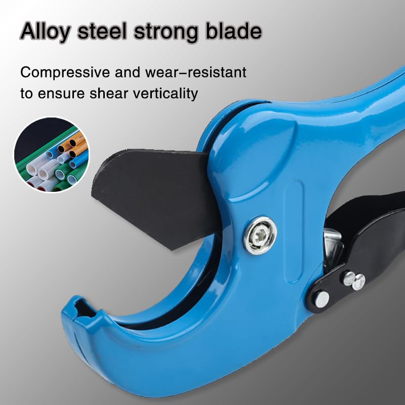 Succulent The Ratcheting PVC Pipe Cutter, Up to 2-1/2", Ratchet Pipe Cutter Heavy-Duty, Pex Cutting Tool for Cutting PEX, PVC, PPR Plastic Hoses and Plumbing Pipe，Comes with deburring tool and gloves