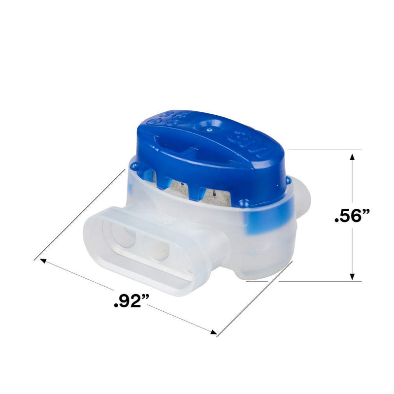 3M Scotchlok Electrical IDC (Insulation Displacement Connector) 314-BOX, Pigtail, Self-Stripping, Moisture-Resistant, Blue, 22-14 AWG (solid/stranded), Pack of 50