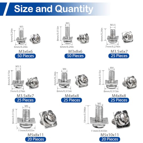 MroMax screw terminal blocks kit with electrical connector screws and square washers