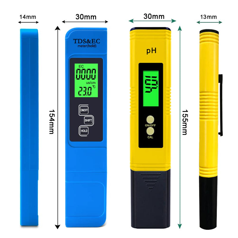 [Australia - AusPower] - Digital pH and TDS Meter Combo, High Accuracy Water Quality Tester, pH Meter 3-in-1 TDS EC Temperature Meter for Drinking Water Swimming Pool Aquarium Hydroponic 