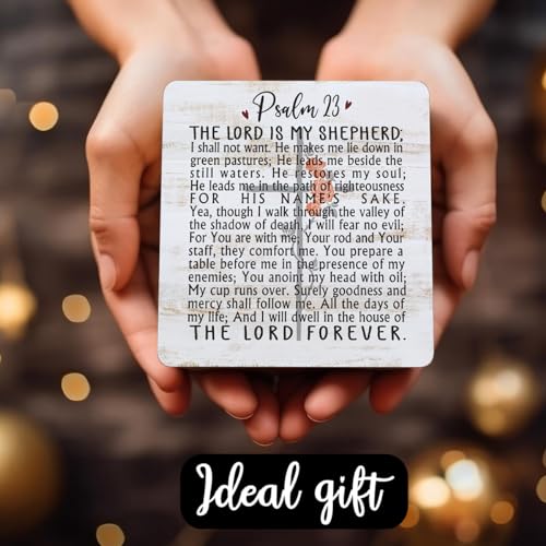 Psalm 23-The Lord is My Shepherd, Christian Quote Wood Plaque, Table & Desk Sign, Bible Verse Gift, Religious Home Decor