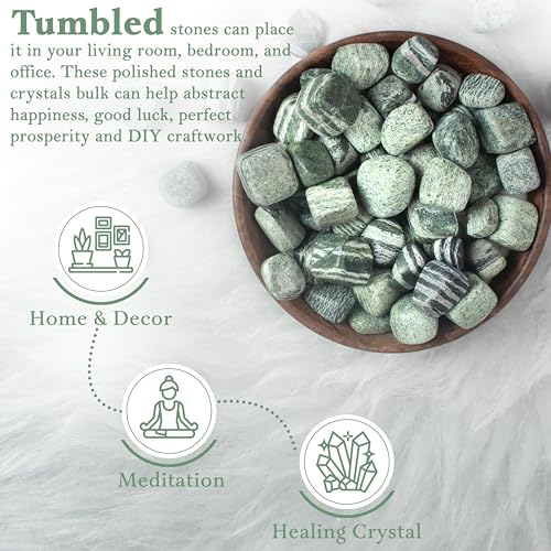 BEZAVO Swiss Opal Crystal Stones Bulk Natural Tumbled Home Decor, 1 LB