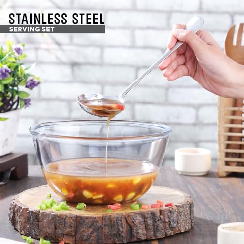 Avador® Premium Set of 8 Stainless Steel Hostess Serving Unitensil Tool Set for Weddings | Buffer | Party | Kitchen | Restaurants