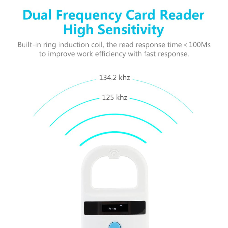 [Australia - AusPower] - Dog Microchip Reader, Pet Microchip Scanner with OLED Display Screen, Pet Chip ID Scanner Supports FDX-B (ISO11784/11785) and EMID Microchips, for Animal Management 