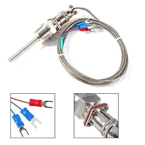 [Australia - AusPower] - RTD PT100 Temperature Sensor Probe 1/2" NPT Threads with 6.5 ft Cable,-58°F-572oF,Waterproof and Oil-Proof,Anti-Corrosion 