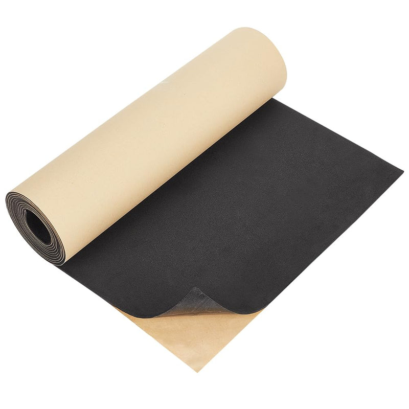 BENECREAT 78.7x11.8inch Adhesive EVA Foam Roll, 2mm Black Adhesive EVA Foam Sheets Cosplay Foam Crafts for Art Supplies Paper Scrapbooking 2mm Thick Black-2mm