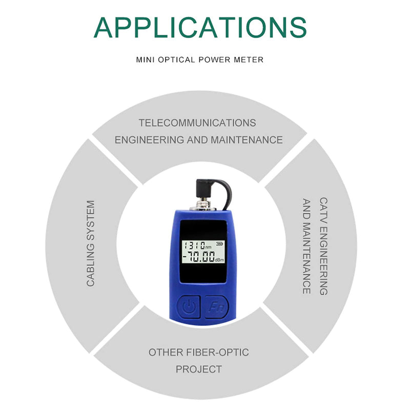 [Australia - AusPower] - Optical Power Meter TL537A, -70 to +10dBm Range, 6 Wavelengths, Handheld Fiber Light Meter 