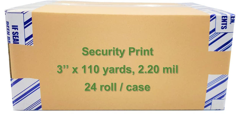 VP Printed Security Packing Tape, 3Inch x 110 Yards, Thickness 2.0 Mil,6 Rolls., blue &white (3s) 6