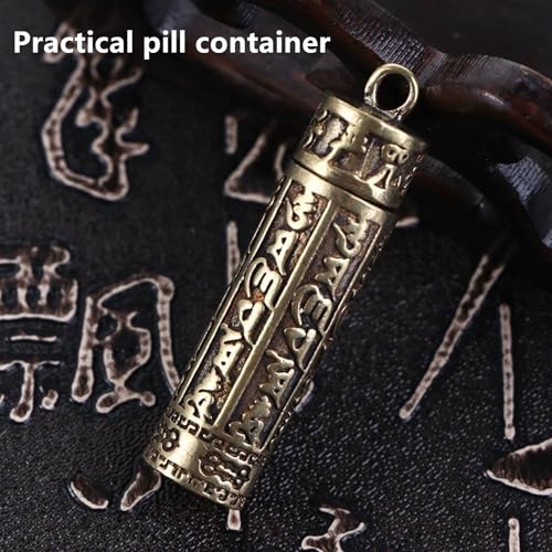1 Pack Tibetan Prayer Box Keychain Pendant for Daily Carry 1.65*0.39*0.39in
